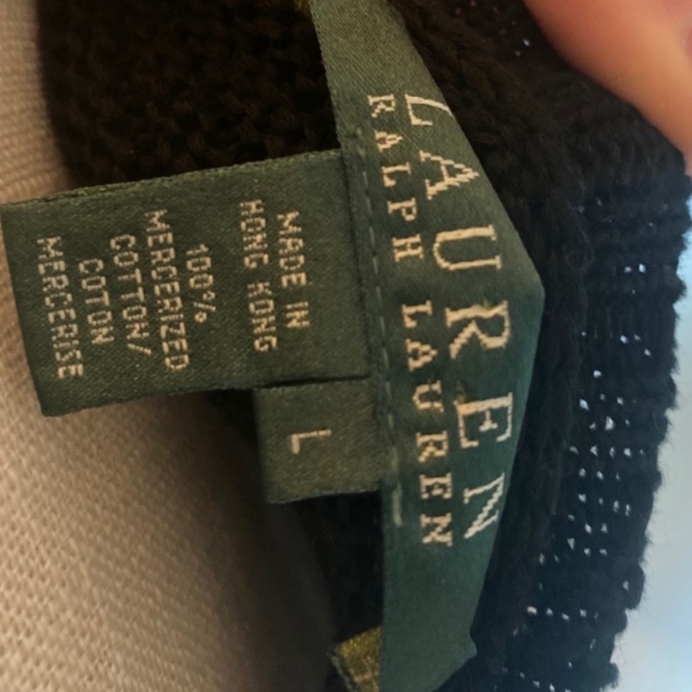 Lauren Ralph Lauren Black Knit Sweater Size Large - Picture 6 of 9